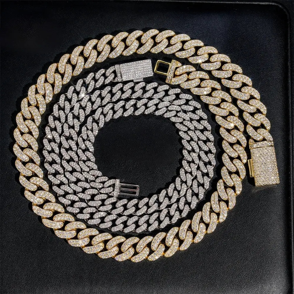 10MM 2 Rows VVS Moissanite  Miami Cuban Chain