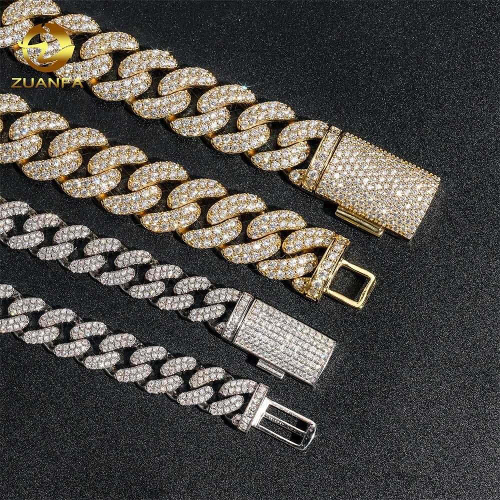 10MM 2 Rows VVS Moissanite  Miami Cuban Chain