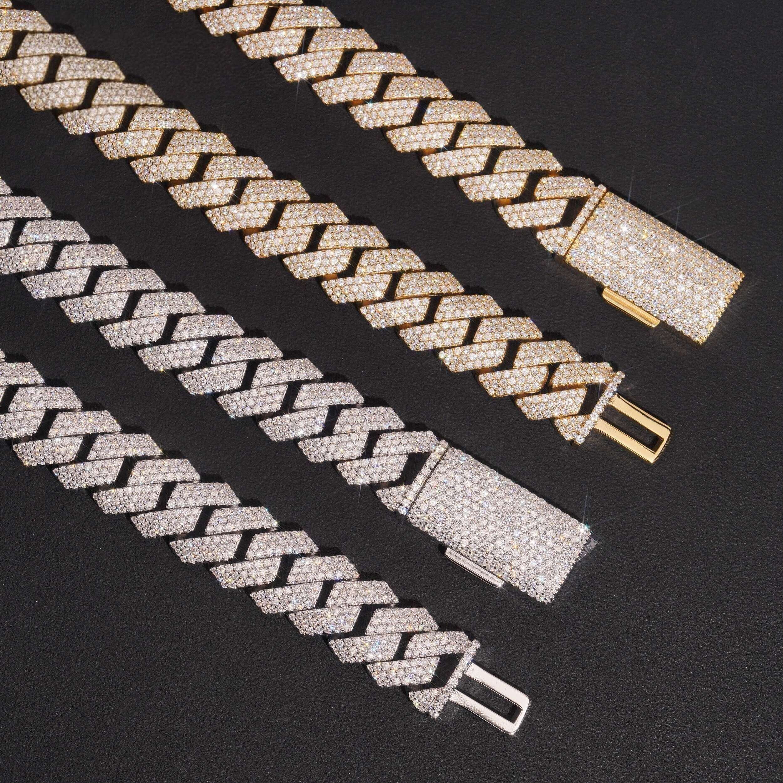 16mm 3 Rows Moissanite Cuban Link Chain