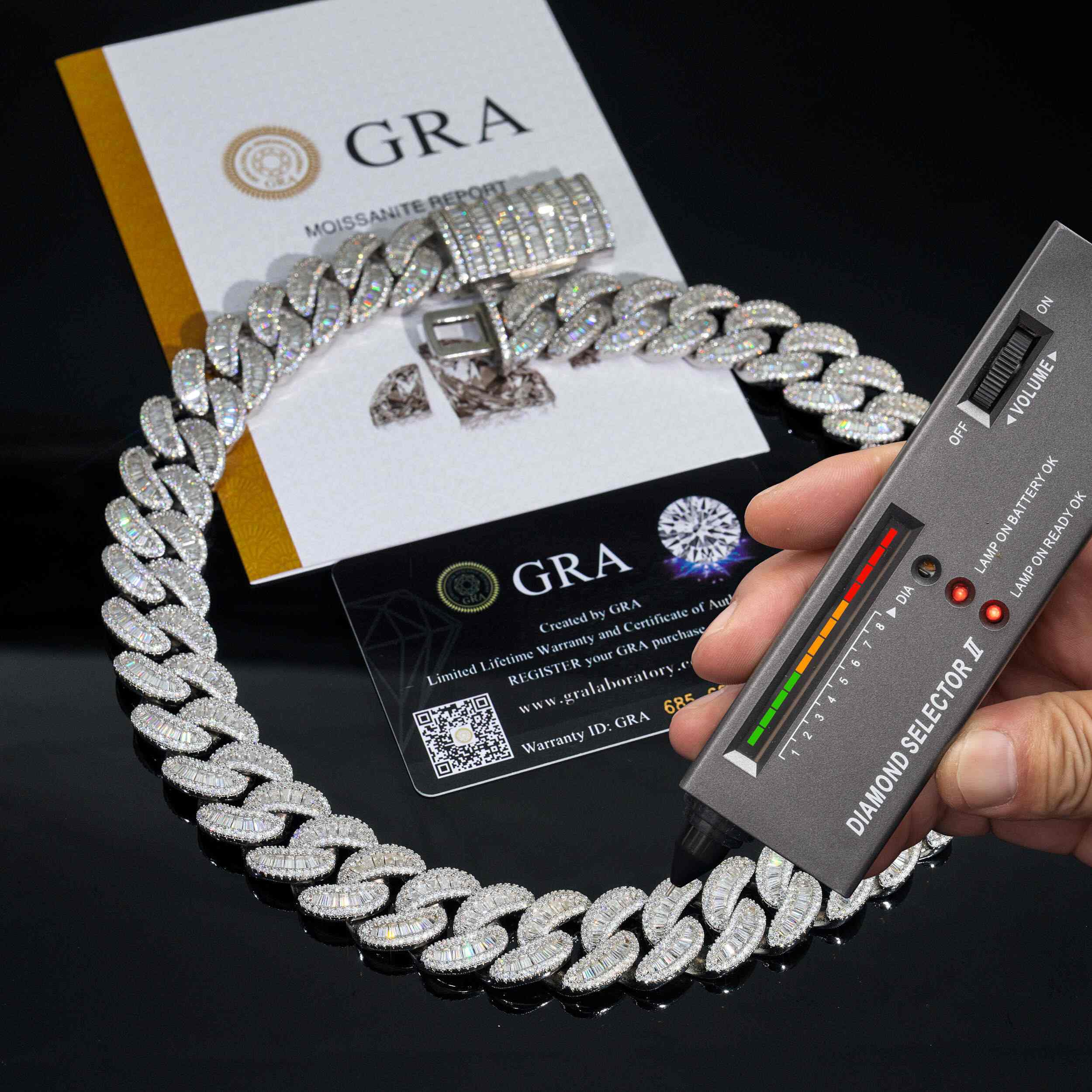 GL 20mm Moissanite diamond Cuban Link Chain