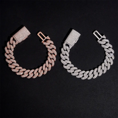 Luxury 15mm Baguette Moissanite Cuban Link Chain