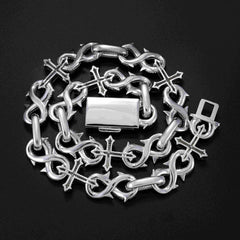 21.4MM Infinity Cross Charm VVS Moissanite Cuban Chain Necklace