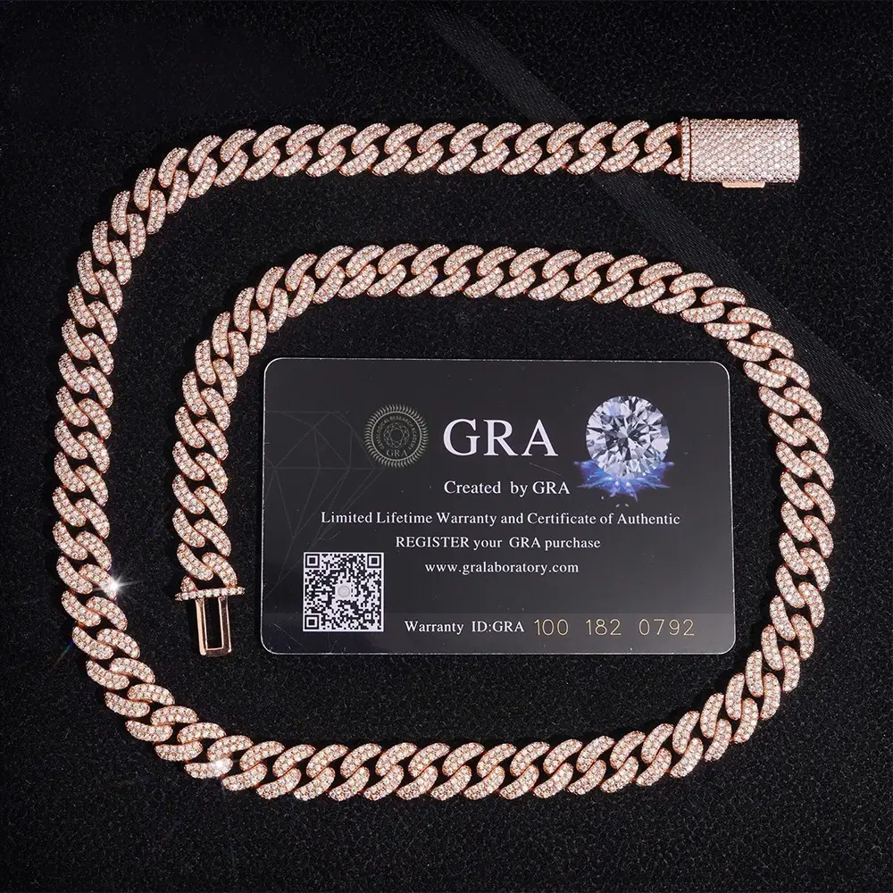 10MM 2 Rows VVS Moissanite High-End Cuban Chain