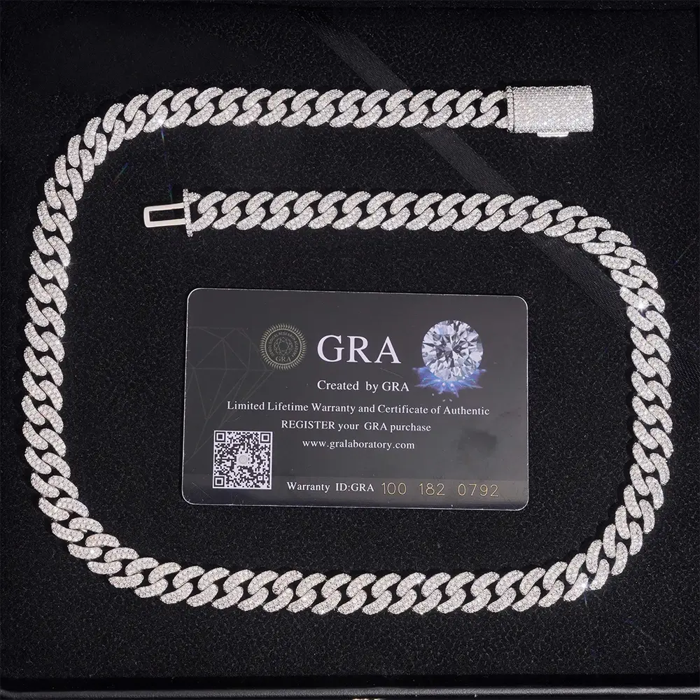 10MM 2 Rows VVS Moissanite High-End Cuban Chain