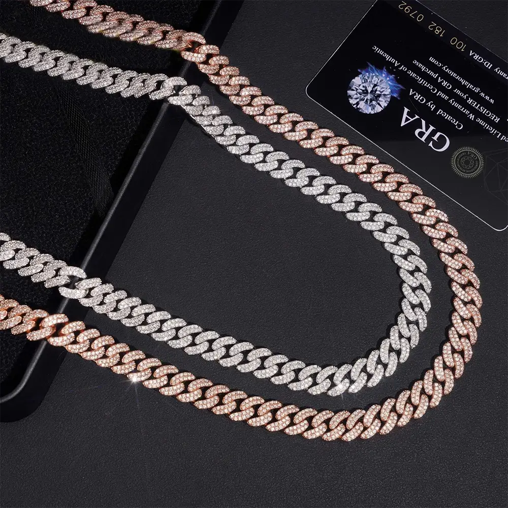 10MM 2 Rows VVS Moissanite High-End Cuban Chain