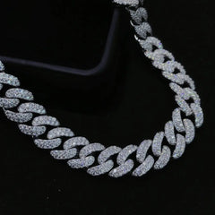 12MM 2 Rows VVS Moissnaite Miami Cuban Link Chain