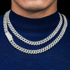 【US 3 Days Delivery】10MM 2 Rows VVS Moissanite Edge Cuban Link Chain