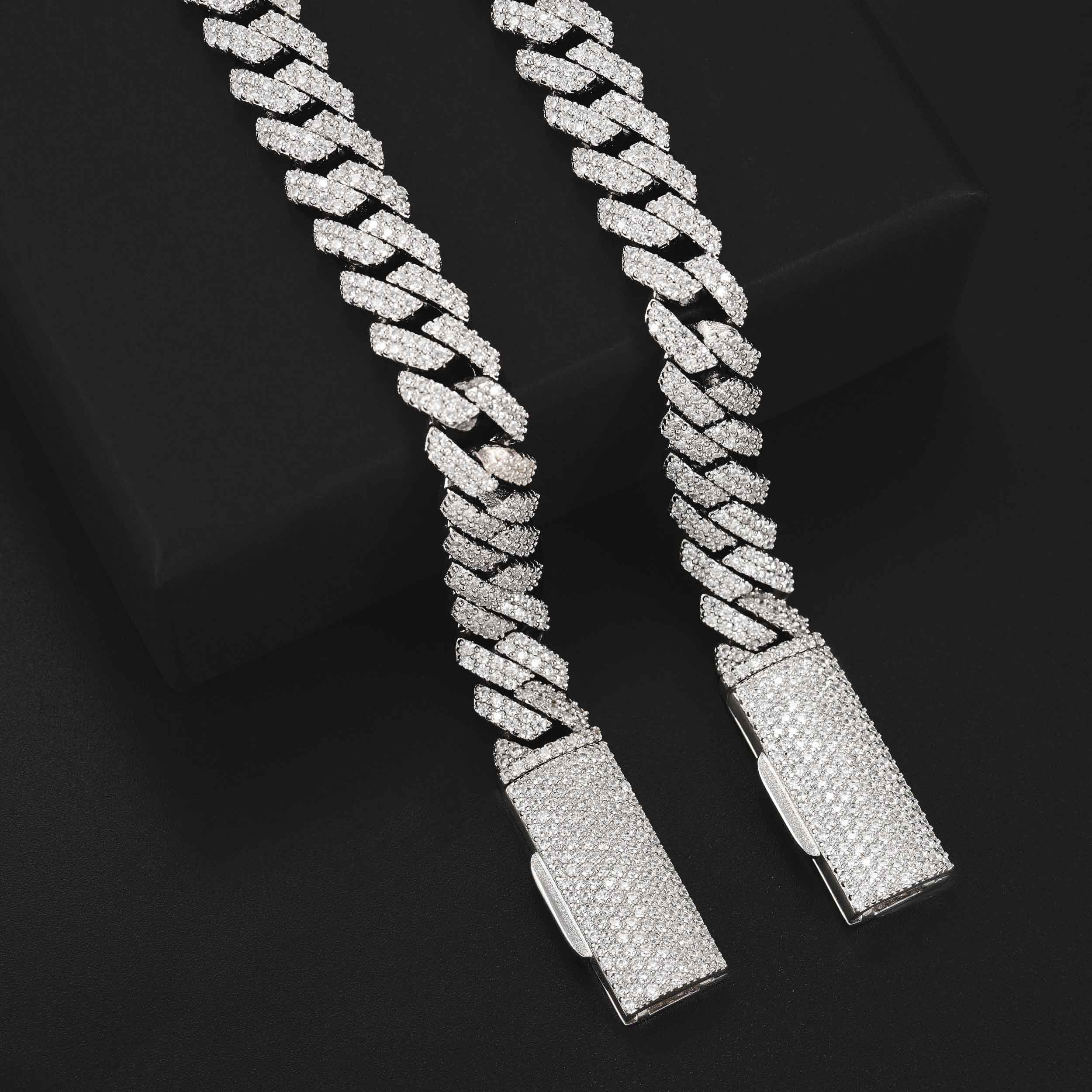【US 3 Days Delivery】10MM 2 Rows VVS Moissanite Edge Cuban Link Chain