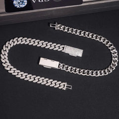 8MM 2 Rows Hiphop VVS Moissanite Miami Cuban Link Chain