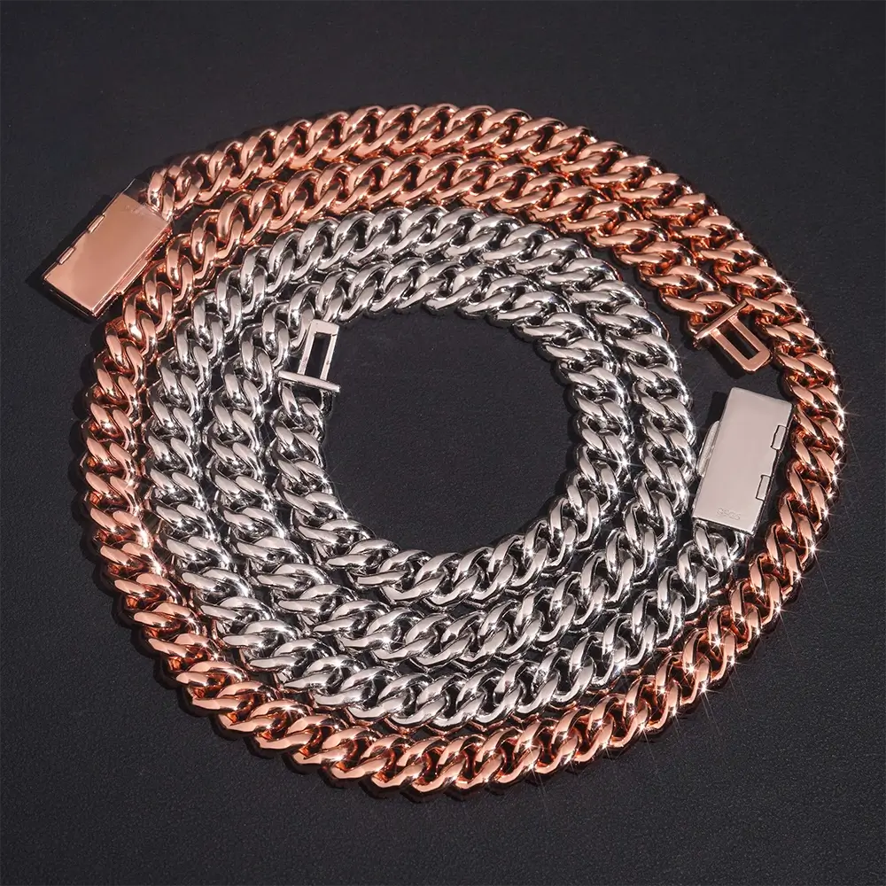 10MM Mixed Baguette With Round VVS Moissanite Cuban Chain
