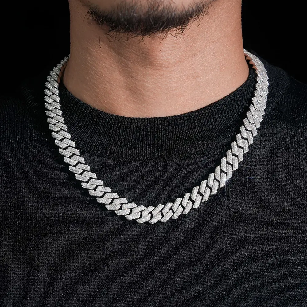12.5MM Iced Out Baguette VVS Moissanite Cuban Link Chain