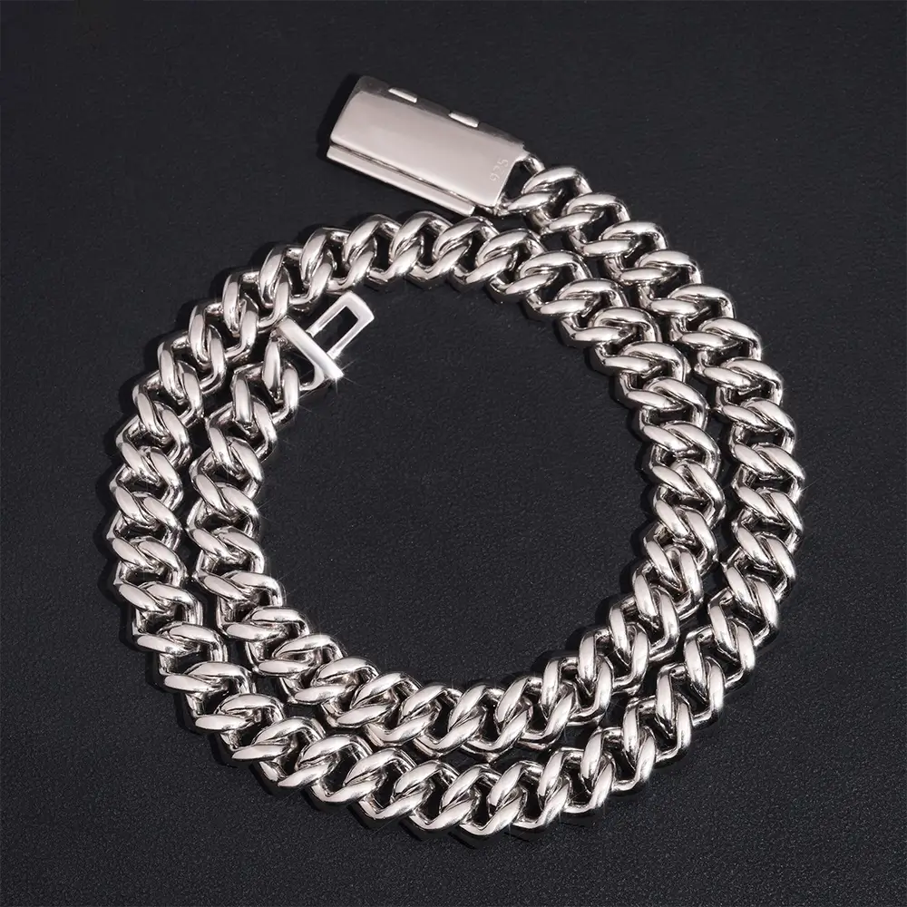 12.5MM Iced Out Baguette VVS Moissanite Cuban Link Chain