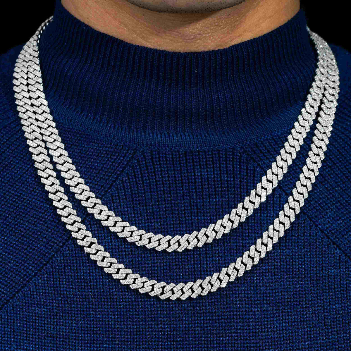 8MM 2 Rows VVS Moissanite EDG Cuban Link Chain