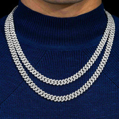 【US 3 Days Delivery】8MM 2 Rows VVS Moissanite EDG Cuban Link Chain