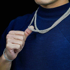 【US 3 Days Delivery】8MM 2 Rows VVS Moissanite EDG Cuban Link Chain