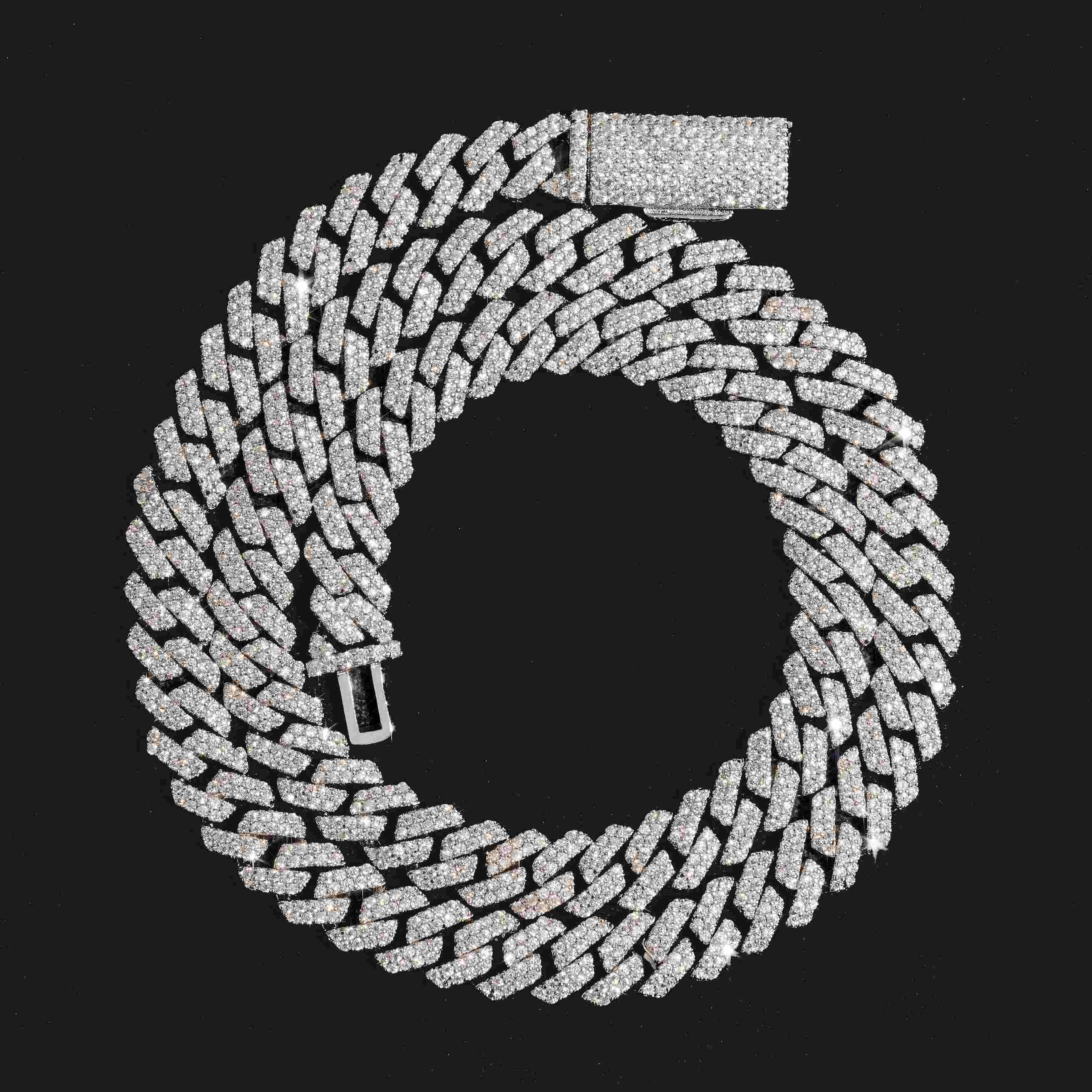 【US 3 Days Delivery】8MM 2 Rows VVS Moissanite EDG Cuban Link Chain