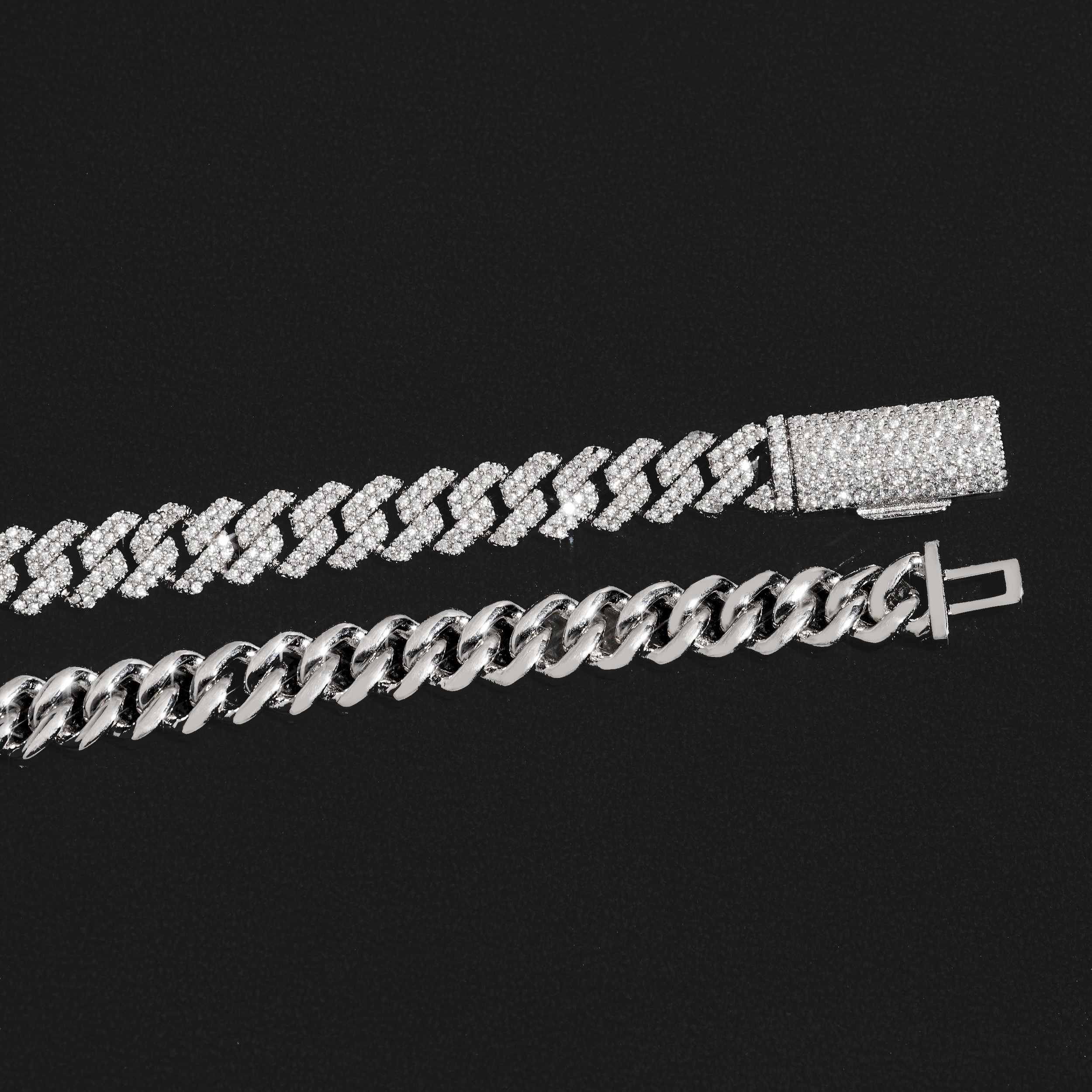 【US 3 Days Delivery】8MM 2 Rows VVS Moissanite EDG Cuban Link Chain