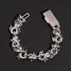GL 15mm Flower Shape 925 Sterling Silver Iced Out Hip Hop 5A+  Diamond Bracelet Necklace