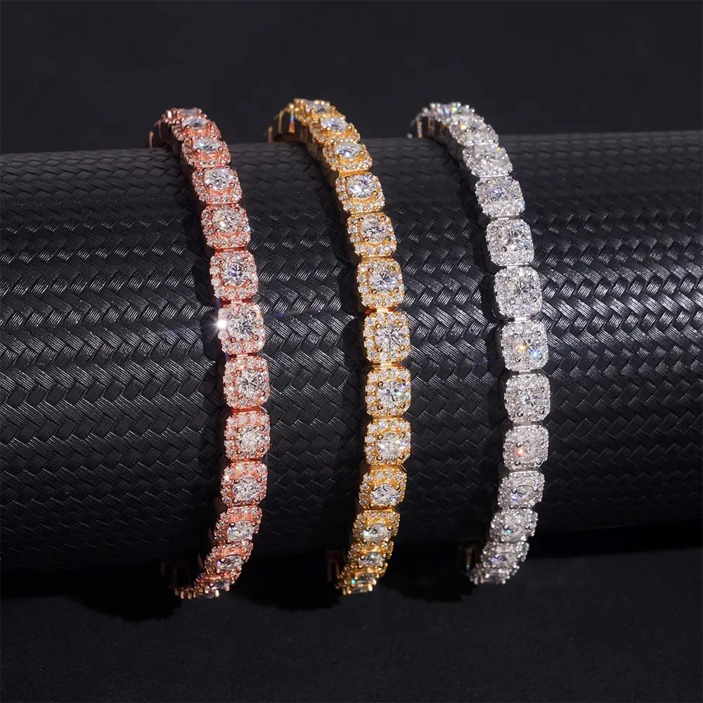 6MM Halo VVS Moissanite Cuban Chain