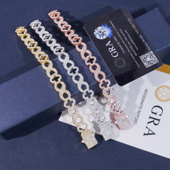 13MM Four-leaf Clover Infinity VVS Moissanite Cuban Link Chain