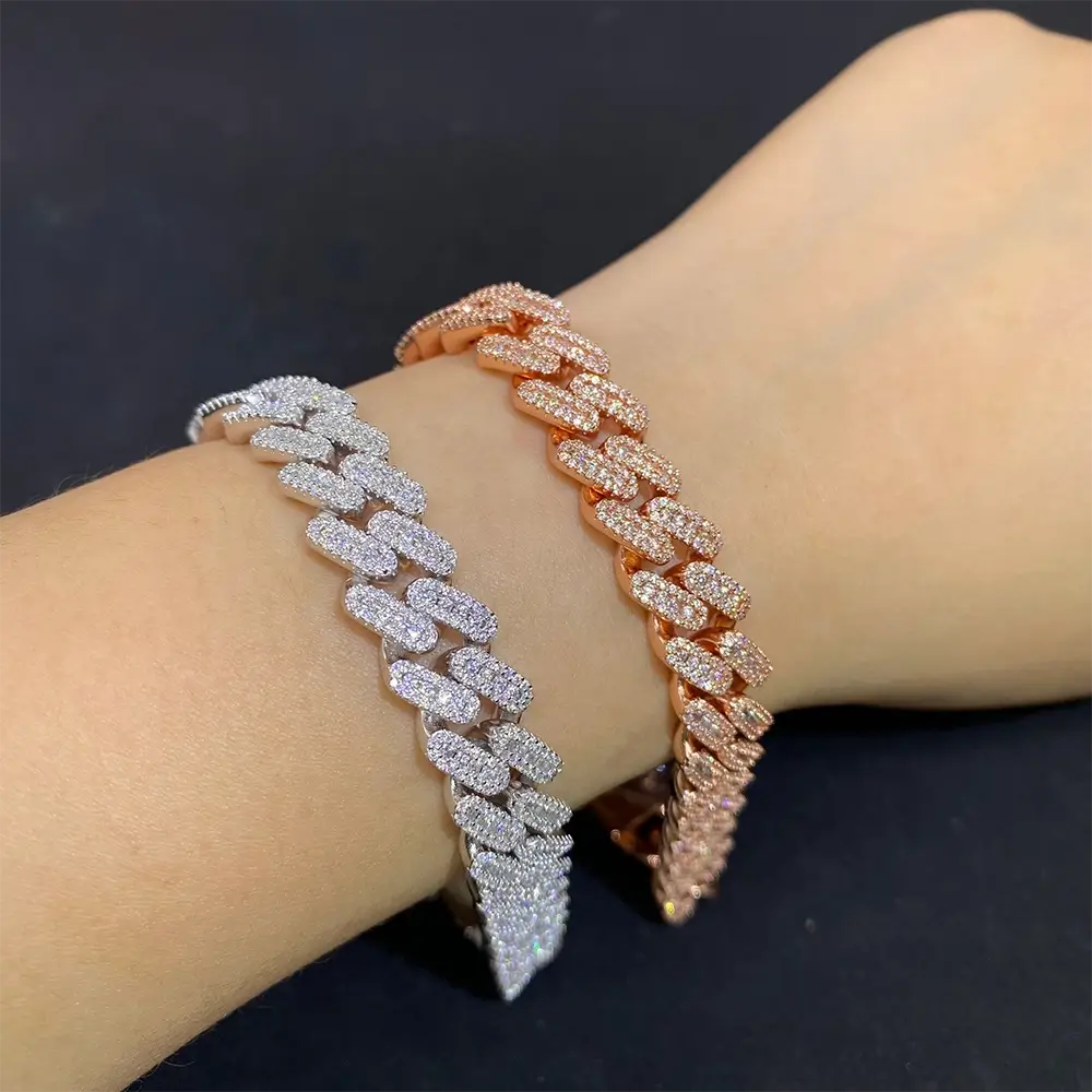 10MM Baguette VVS Moissanite Miami Cuban Link Chain