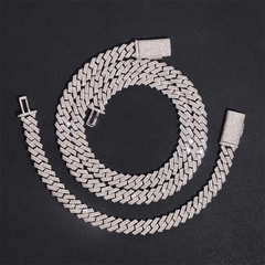 8MM 2 Rows Hip Hop VVS Moissanite EDG Cuban Link Chain
