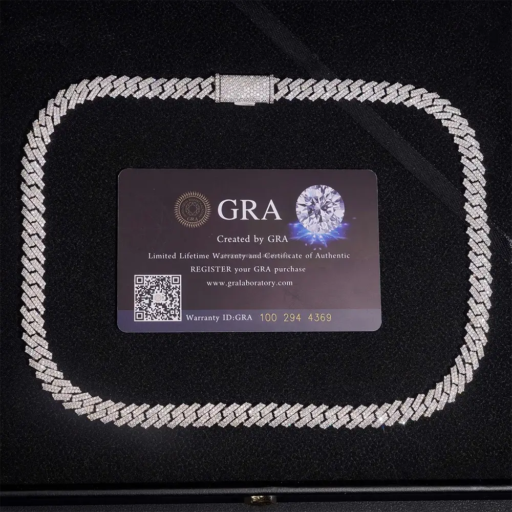 8MM 2 Rows Hip Hop VVS Moissanite EDG Cuban Link Chain
