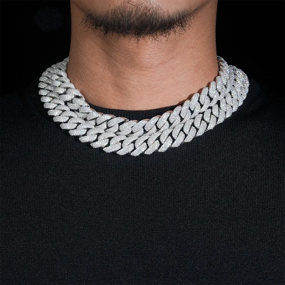 16mm 3 Rows Miami VVS Moissanite Cuban Link