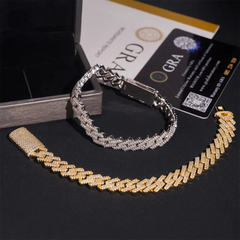 10MM 2 Rows Full VVS Moissanite Edge Cuban Link Chain