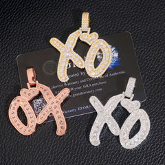 GL Iced Out Letter XO Hip Hop S925 Sliver Moissanite Pendant