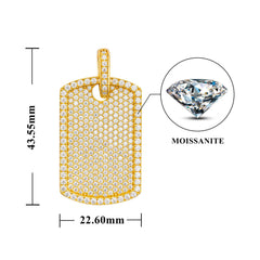 【US 3 Days Delivery】GL Luxury Fully Diamond Iced Out VVS Moissanite Dog Tag Pendant