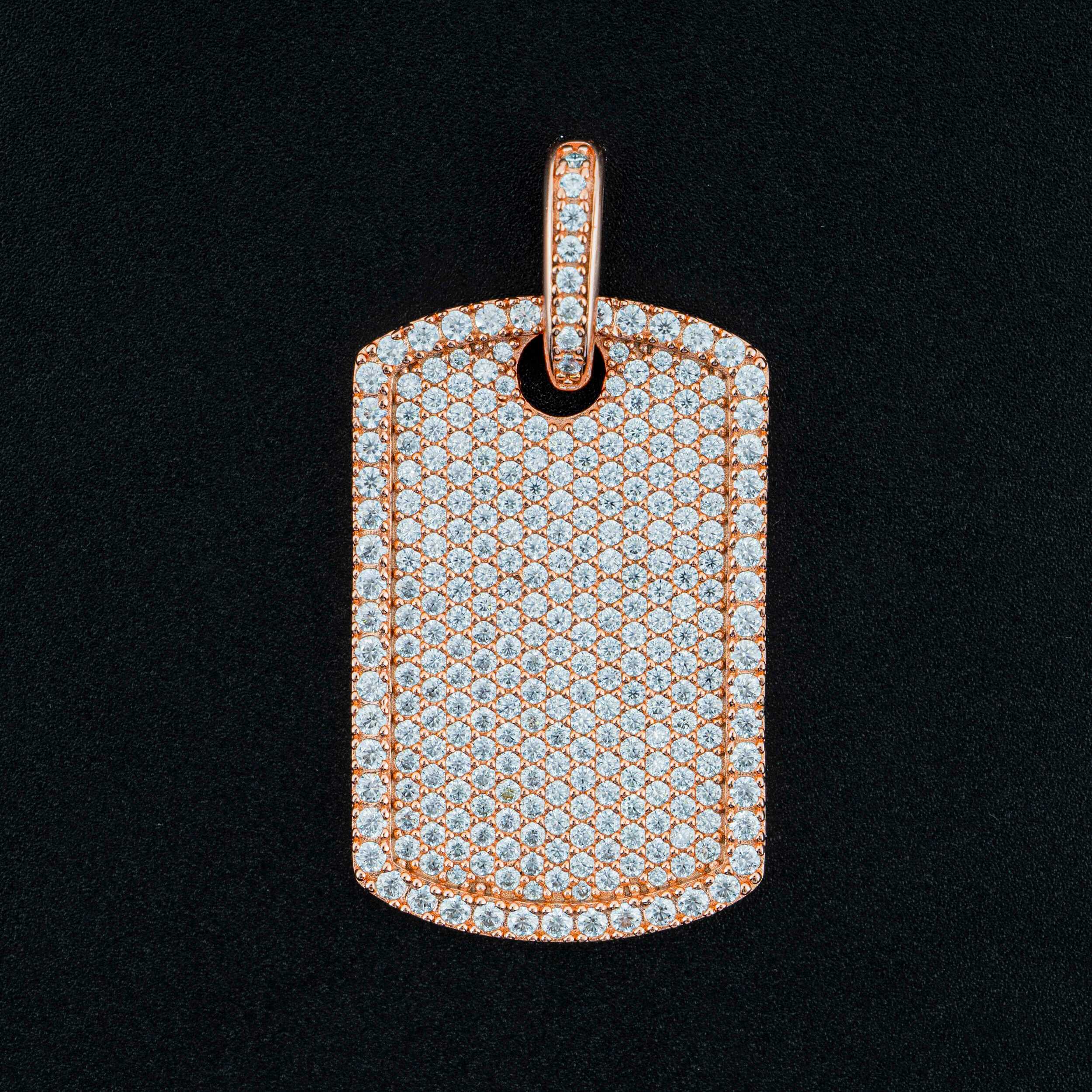 【US 3 Days Delivery】GL Luxury Fully Diamond Iced Out VVS Moissanite Dog Tag Pendant