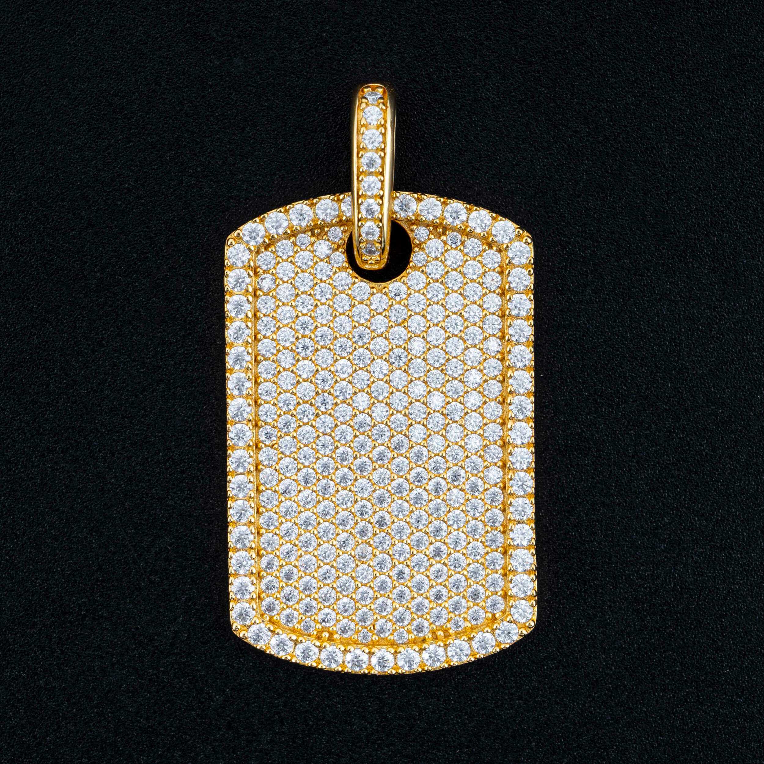 【US 3 Days Delivery】GL Luxury Fully Diamond Iced Out VVS Moissanite Dog Tag Pendant