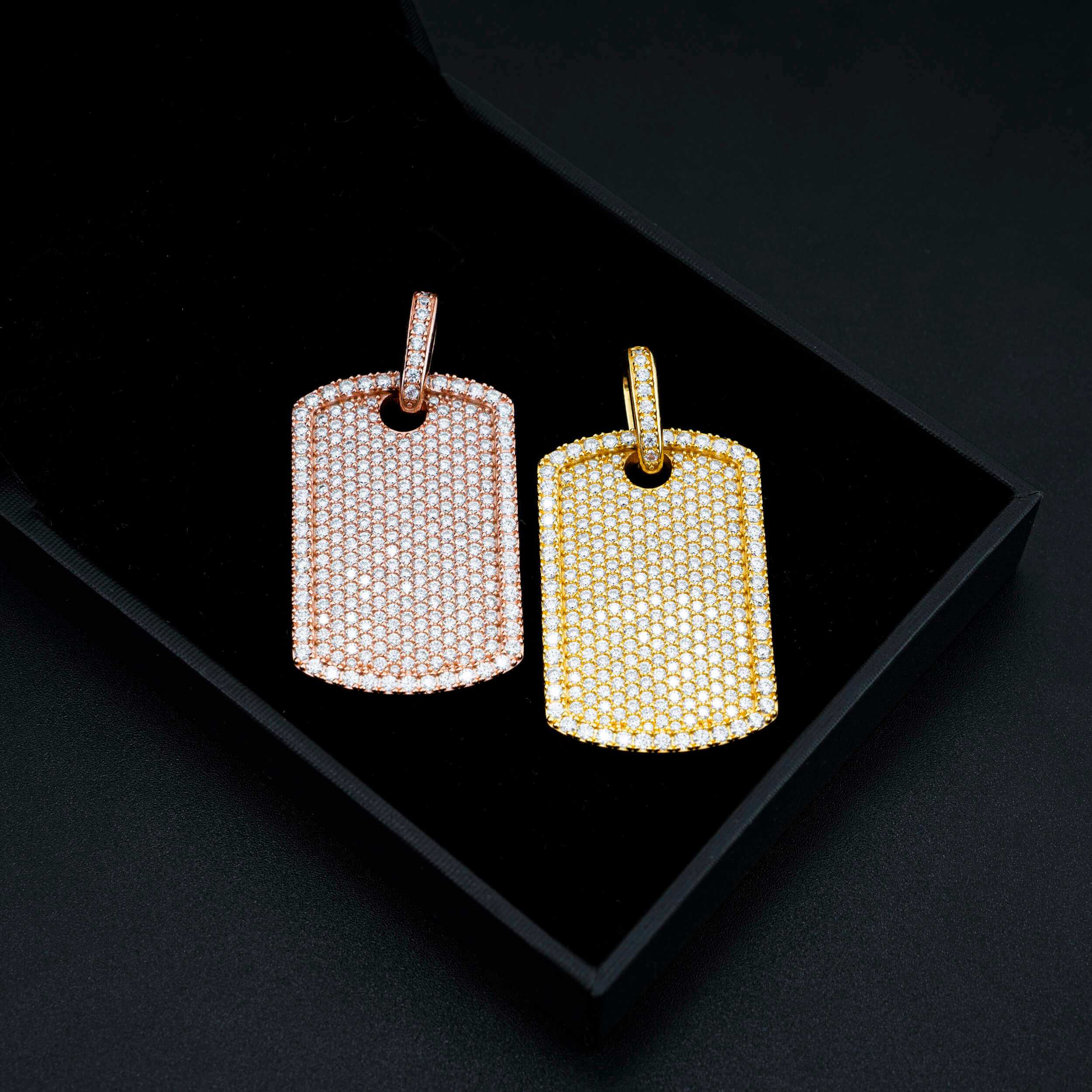 【US 3 Days Delivery】GL Luxury Fully Diamond Iced Out VVS Moissanite Dog Tag Pendant