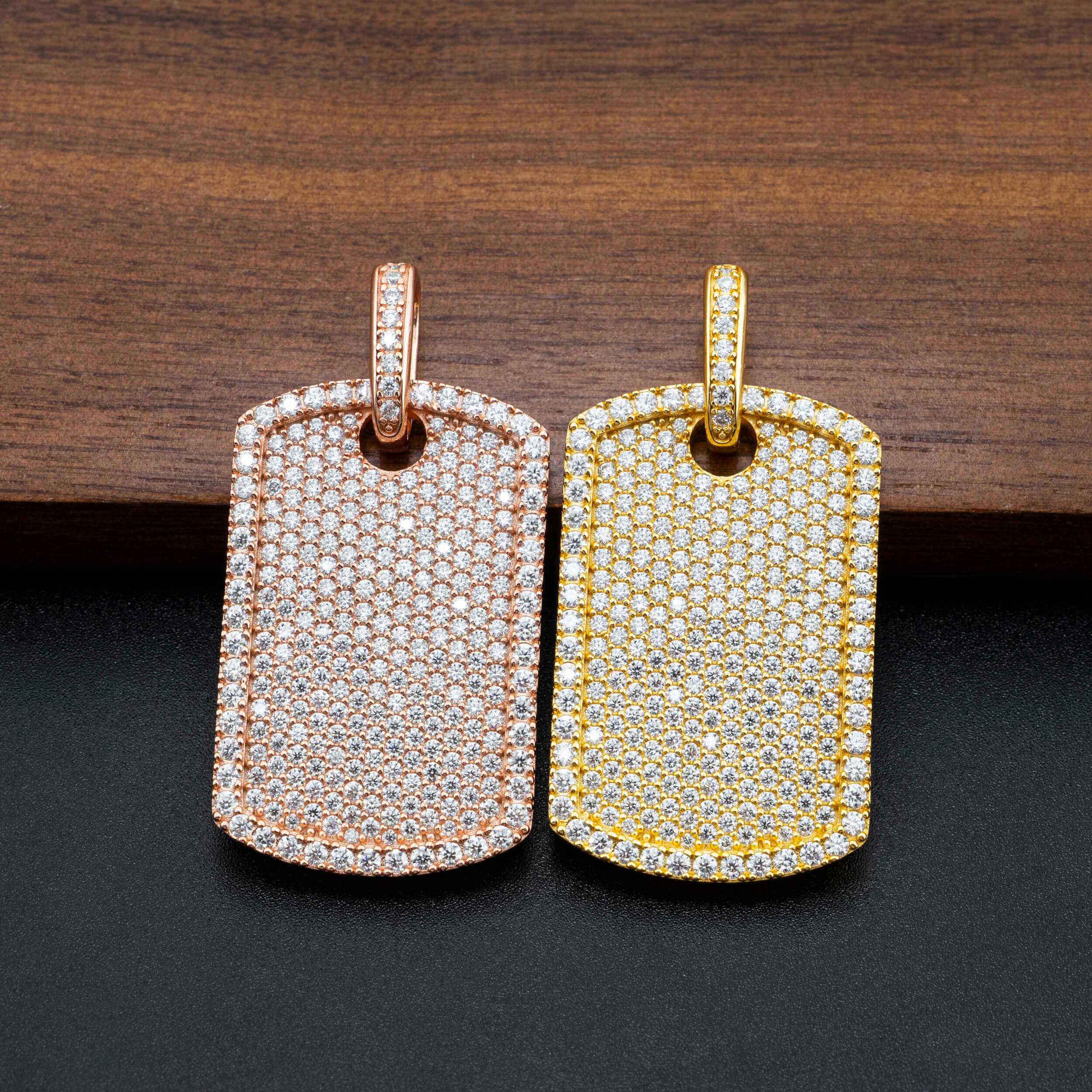 【US 3 Days Delivery】GL Luxury Fully Diamond Iced Out VVS Moissanite Dog Tag Pendant