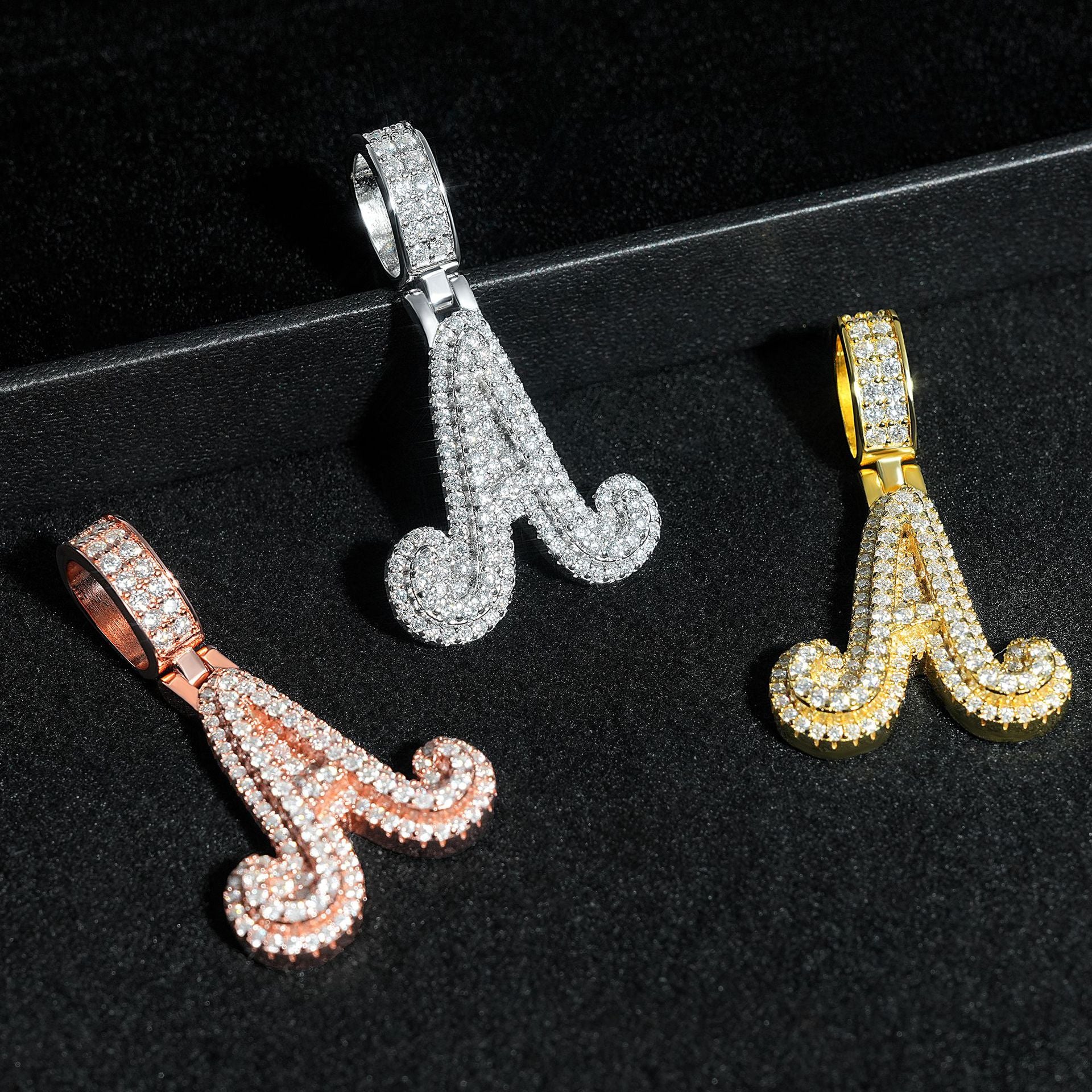GL Hip Hop Fashion Design S925 Moissanite Letter Custom Initial Pendant