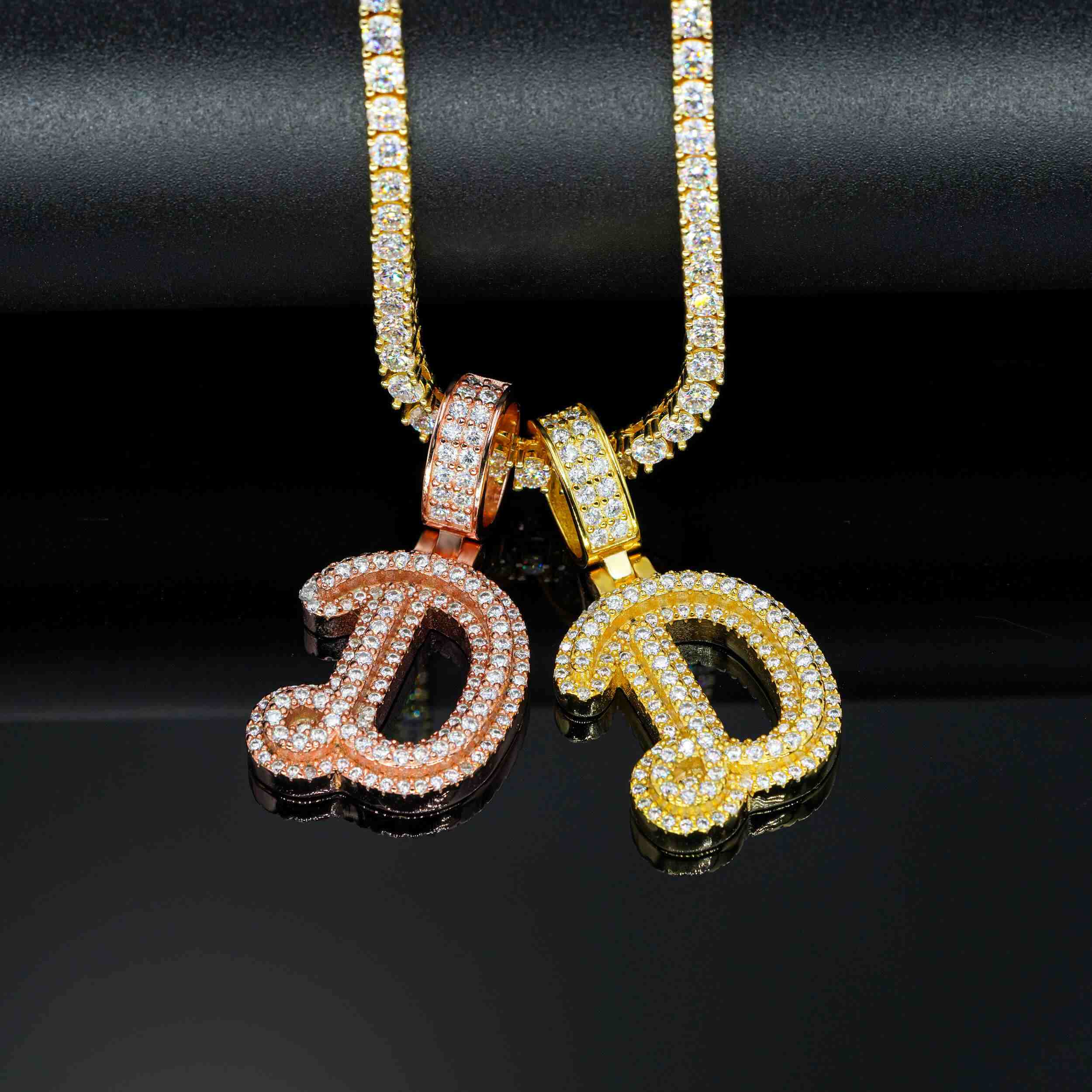 GL Hip Hop Fashion Design S925 Moissanite Letter Custom Initial Pendant