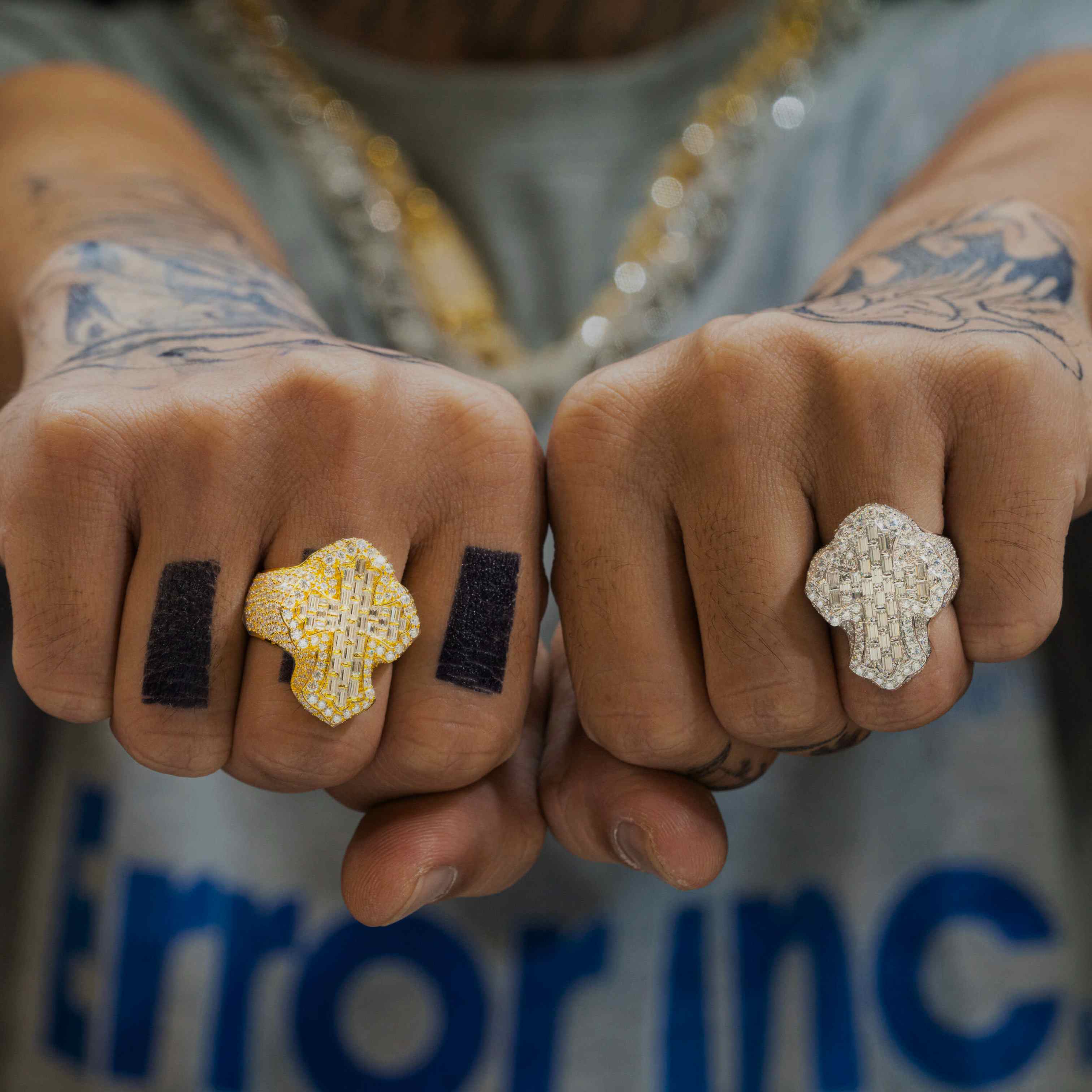 【US 3 Days Delivery】GL Cross Moissanite 925 Sterling Silver Hip Hop Ring