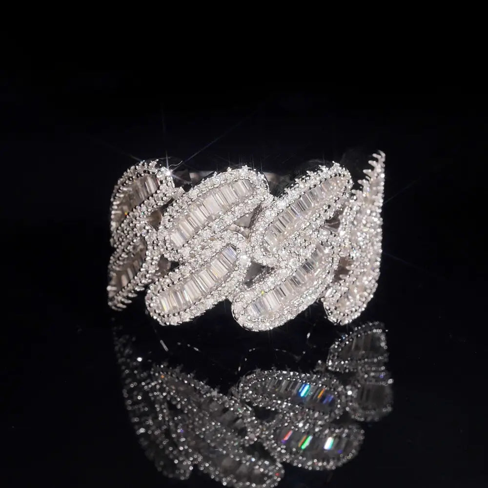 GL Miami Cuban Baguette Moissanite Diamond Ring