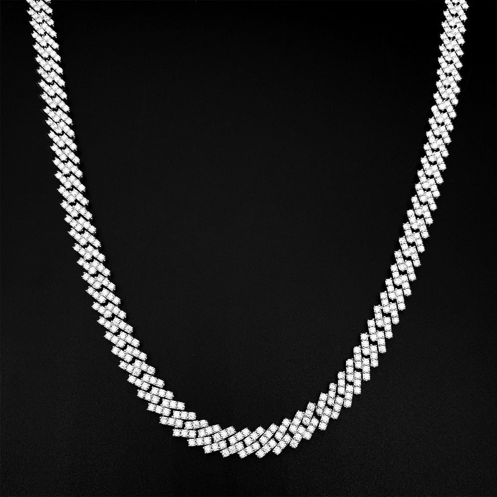 12.6MM Hip Hop VVS Moissanite Cuban Link Chain Necklace