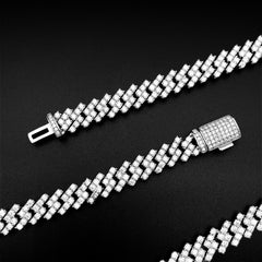12.6MM Hip Hop VVS Moissanite Cuban Link Chain Necklace