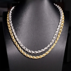 7.5MM Fully Iced Out Twist VVS Moissanite  Rope Cuban Chain