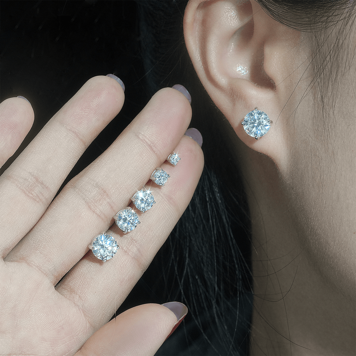 【US 3 Days Delivery】GL Classic Solitaire  Moissanite Earrings