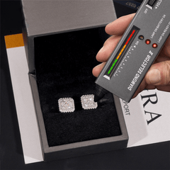 【US 3 Days Delivery】GL Silver Gold Plated Square Moissanite Diamond Stud Earrings