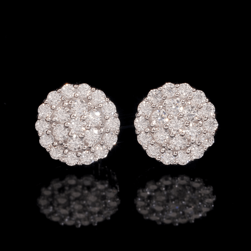 GL Fashion  Round Cut VVS Diamond Moissanite Classic Silver Earrings