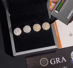 GL Fashion  Round Cut VVS Diamond Moissanite Classic Silver Earrings