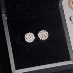 GL Fashion  Round Cut VVS Diamond Moissanite Classic Silver Earrings