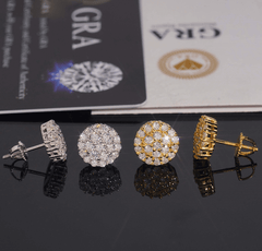 GL Fashion  Round Cut VVS Diamond Moissanite Classic Silver Earrings