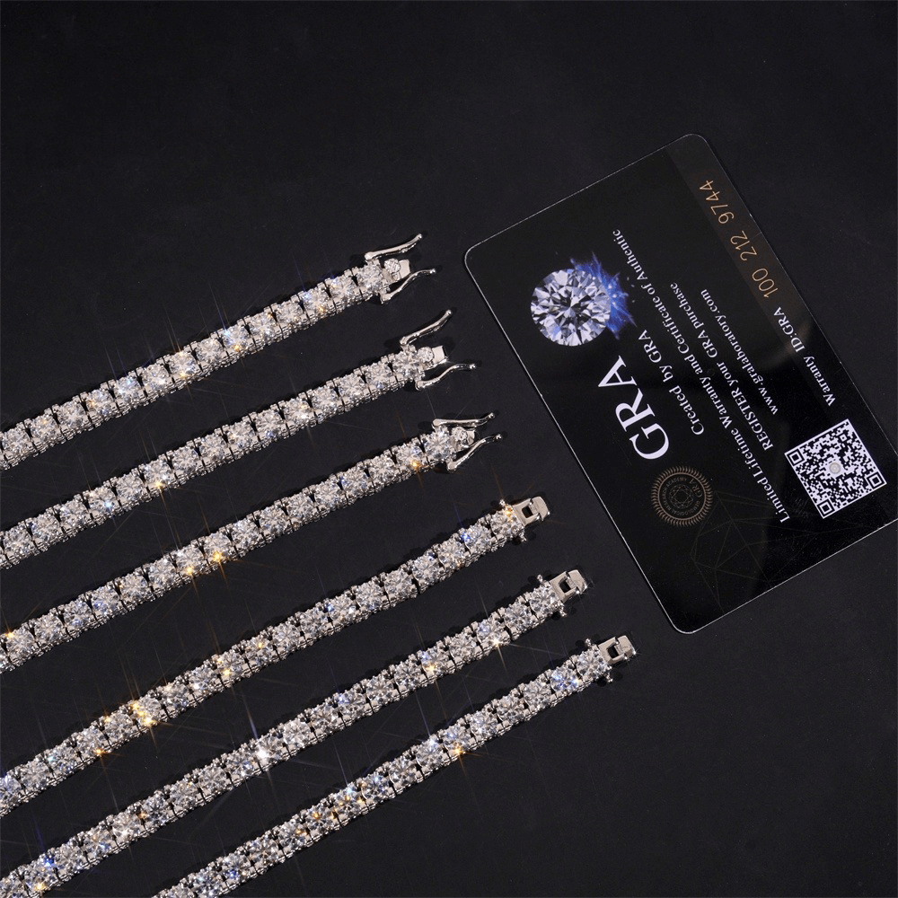 GL 5MM 6.5MM Full Moissanite Necklace Tennis Chain