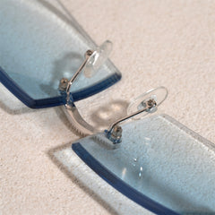 GL Hip-Hop Rimless Sunglasses VVS Moissanite Inlay Bridge & Multicolor Lenses Moissanite Metal Arms